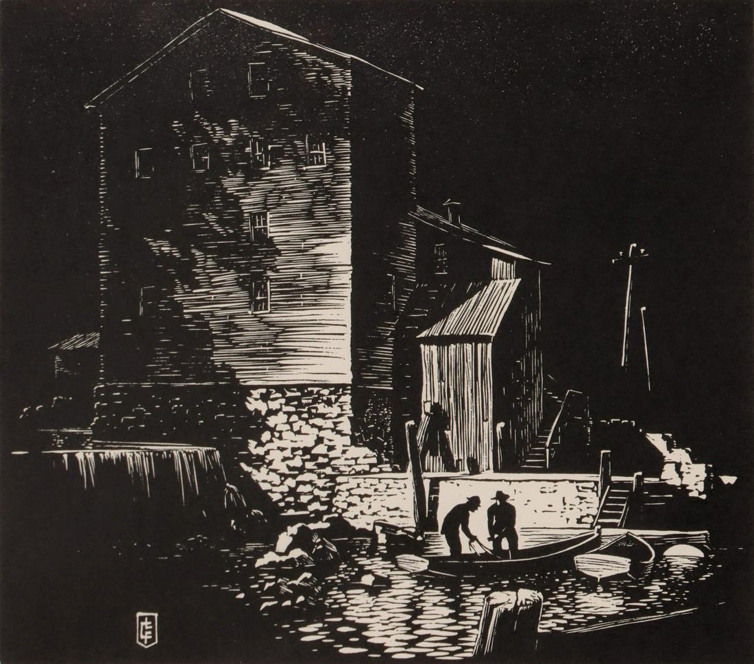 LLOYD FOLTZ (1897-1990) PENCIL SIGNED BLOCK PRINT (1 of 12)