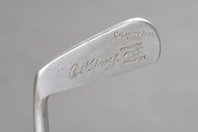 SPALDING KRO-FLITE CALAMITY JANE LEFT-HANDED CLUB: Rare left-handed version of Kro-Flite's Robt. Jones Calamity Jane, 34 inches.
