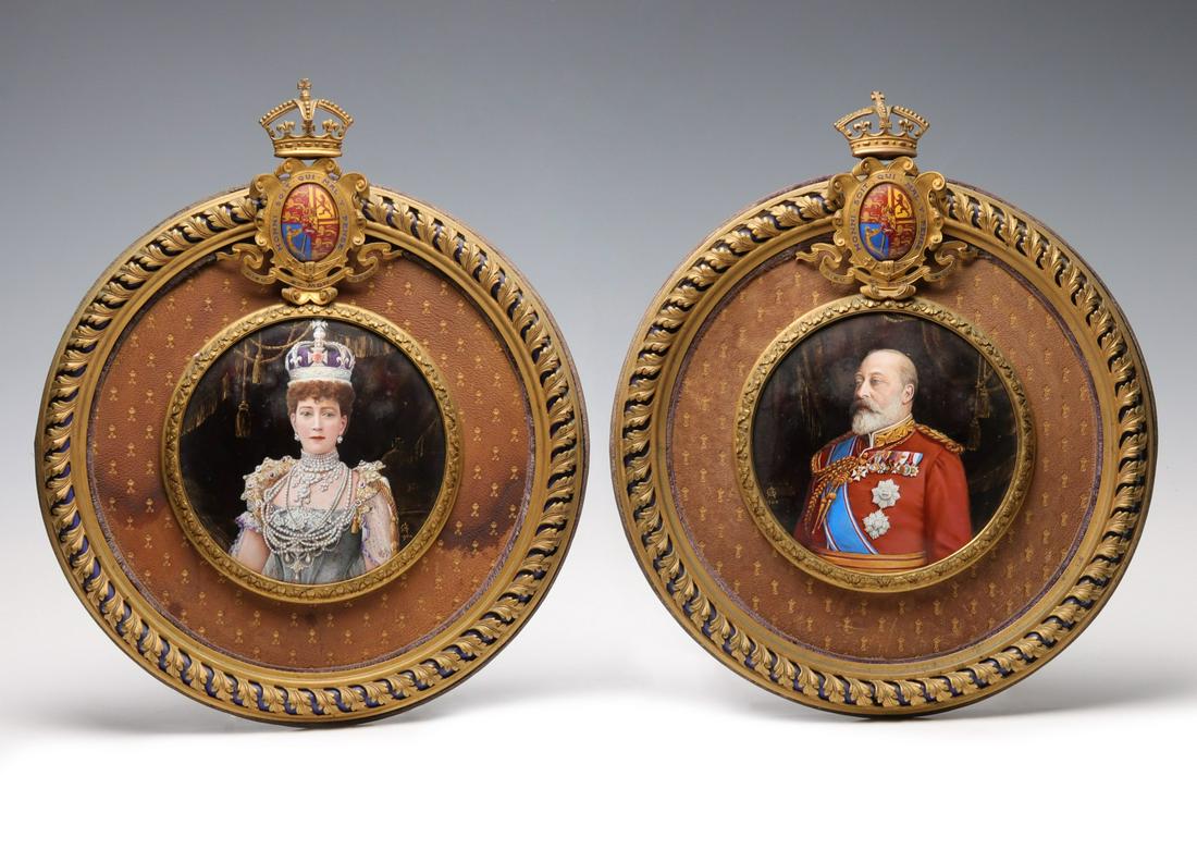 KING EDWARD VII & QUEEN ALEXANDRA ENAMEL PORTRAITS (1 of 20)