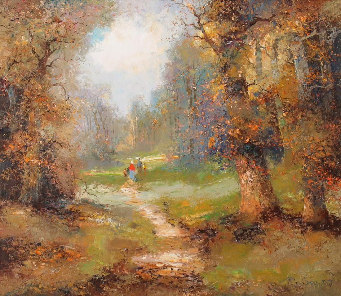 WILLI BAUER (Born 1923) UNUSUAL FALL LANDSCAPE (1 of 13)