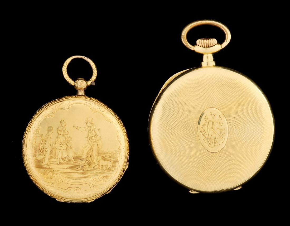 A LONGINES 18K SOLID GOLD WATCH, PLUS ANOTHER (1 of 18)