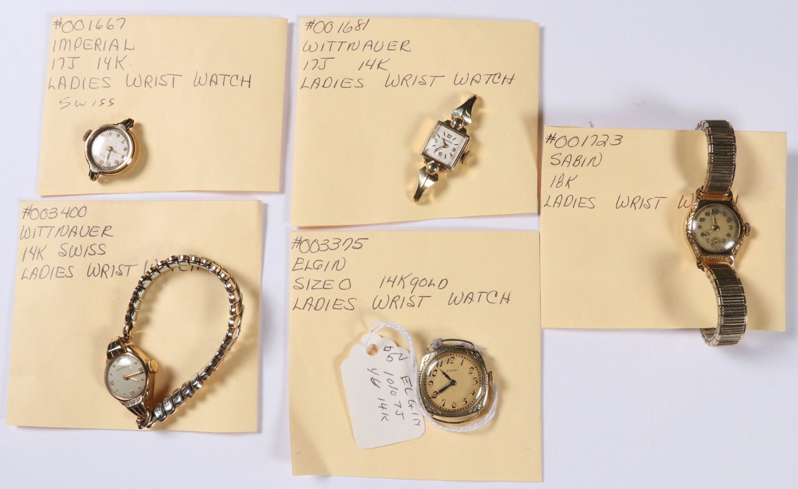 FIVE SOLID GOLD LADIES WRIST WATCHES (1 of 1)