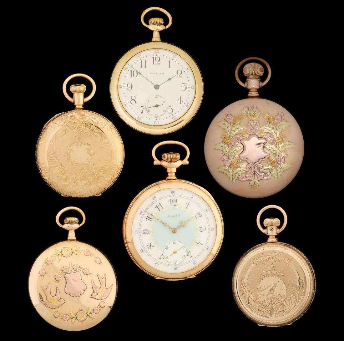 HAMPDEN 21J 'CHRONOMETER' AND OTHER TRI-COLOR WATCHES (1 of 20)