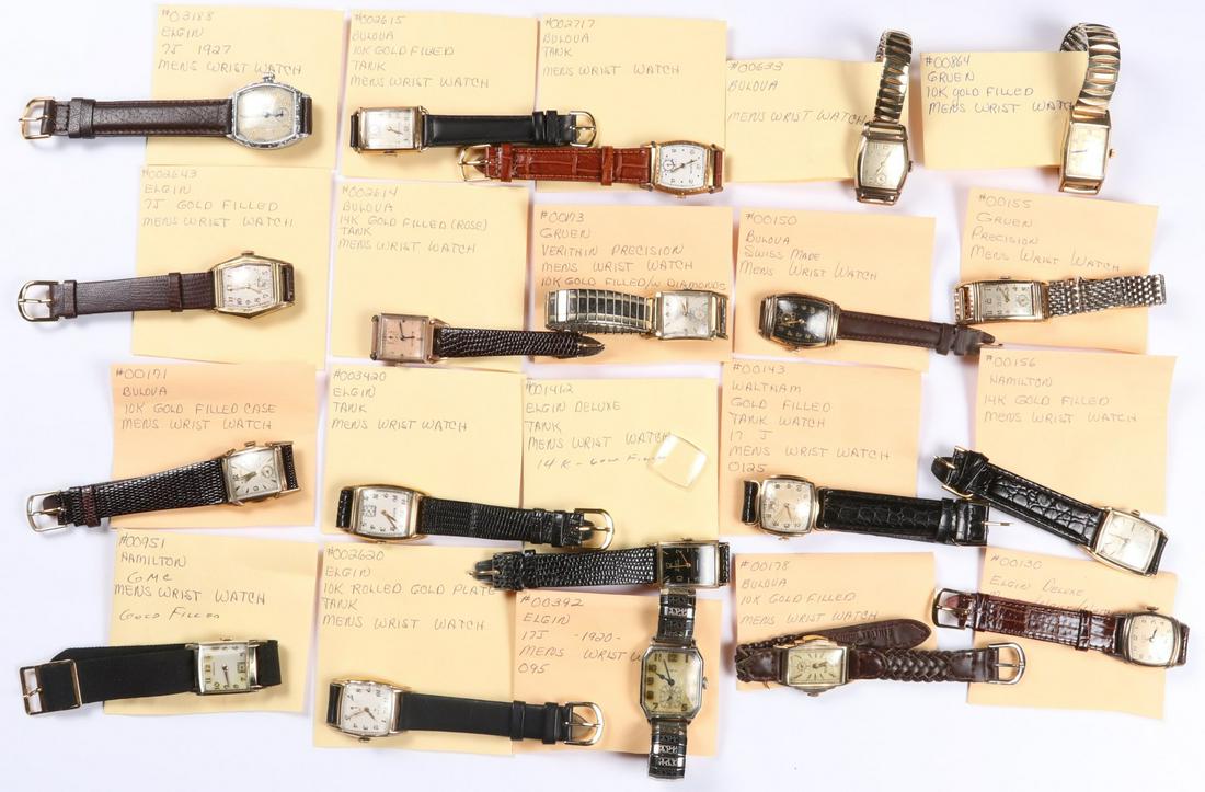 ELGIN, HAMILTON, BULOVA, WALTHAM WRIST WATCHES (1 of 5)