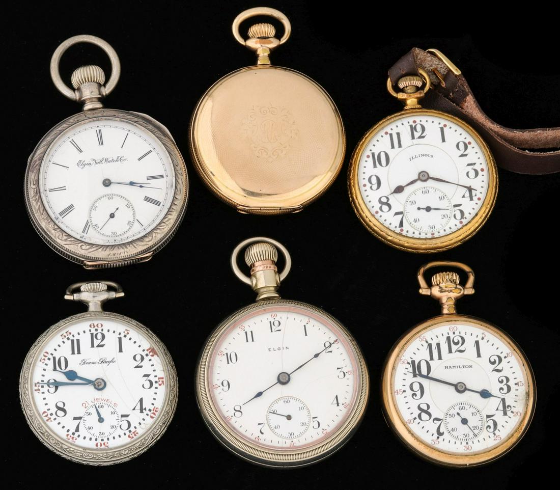 SIX HUNTER CASE AND OTHER ANTIQUE POCKET WATCHES (1 of 12)