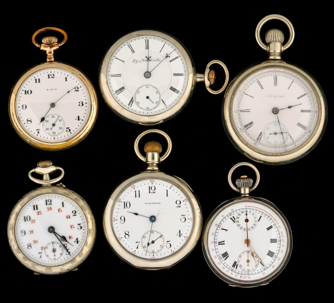 CHRONOGRAPH AND OTHER ANTIQUE POCKET WATCHES (1 of 12)