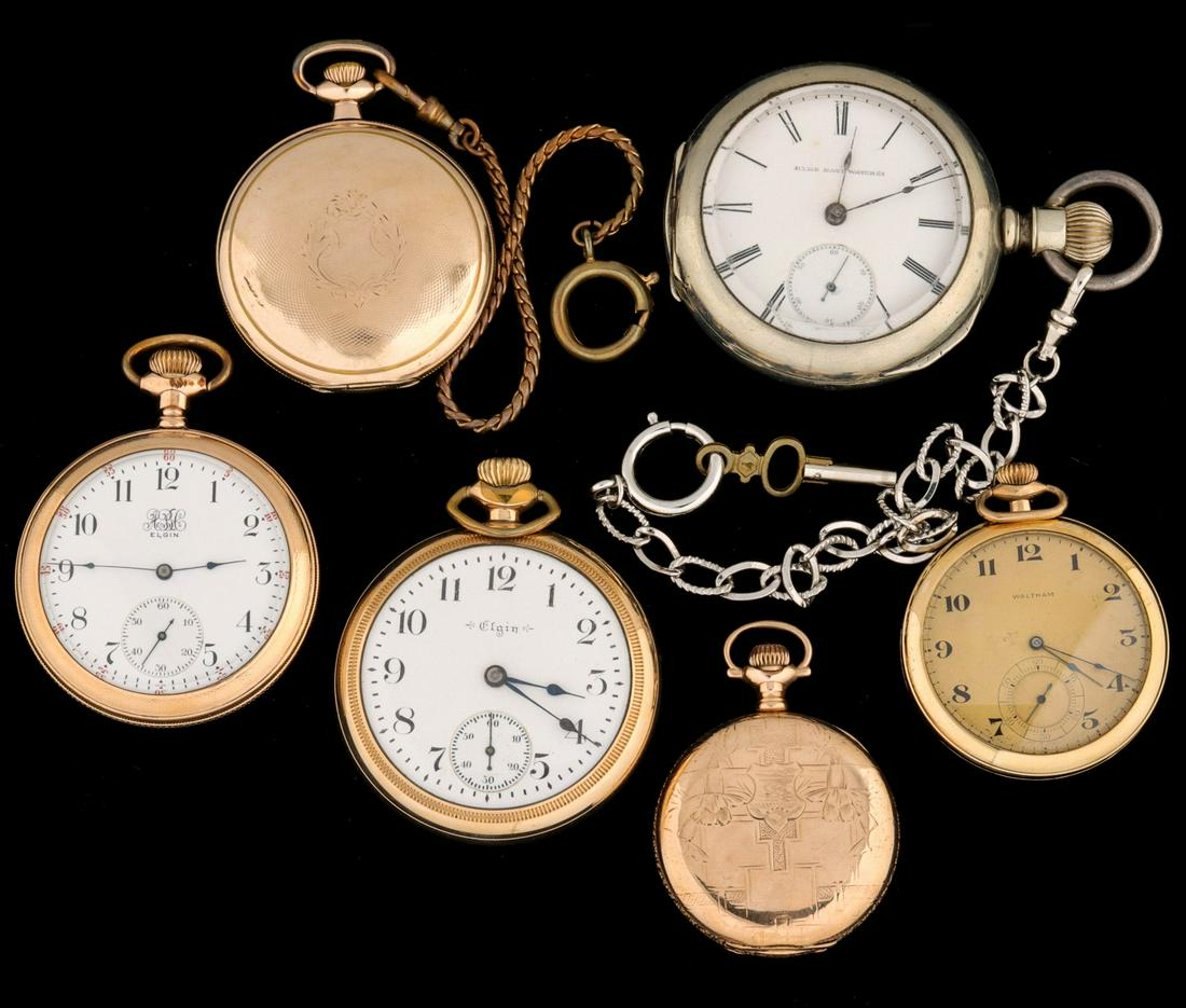 SIX HUNTER CASE AND OTHER ANTIQUE POCKET WATCHES (1 of 13)