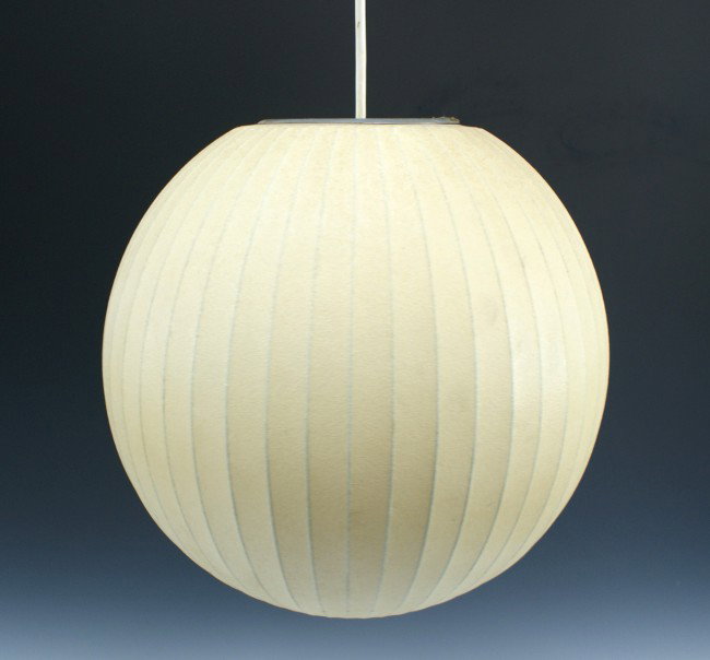 A GEORGE NELSON BUBBLE LAMP FOR HOWARD MILLER: Approximately 12 inches in diameter.