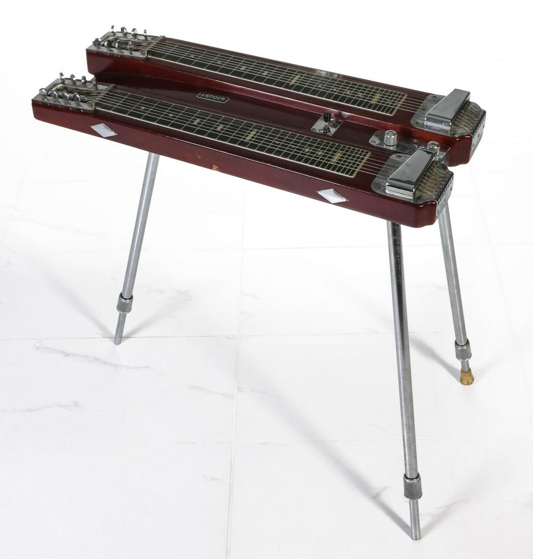 A FENDER DOUBLE NECK STEEL GUITAR IN ORIGINAL CASE (1 of 15)