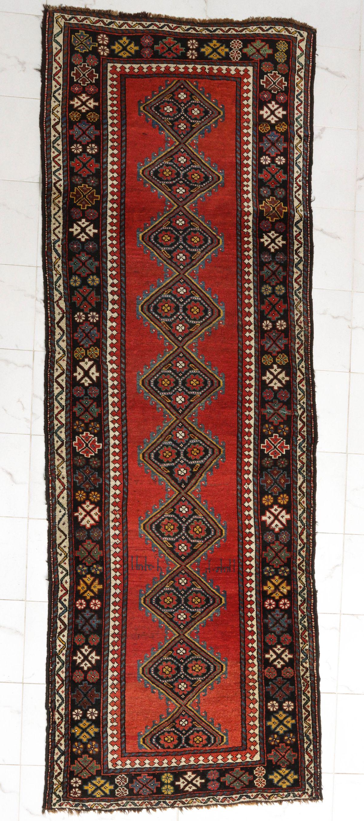 A NICE GARABAGH CAUCASIAN RUNNER DATED 1923 (1 of 10)