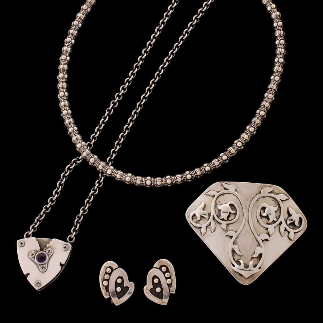 A COLLECTION OF ARTIST SIGNED STERLING JEWELRY (1 of 15)