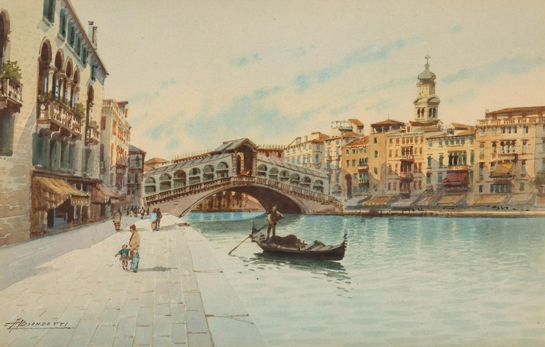 ANDREA BIONDETTI (1851-1946) WATERCOLOR ON PAPER (1 of 9)