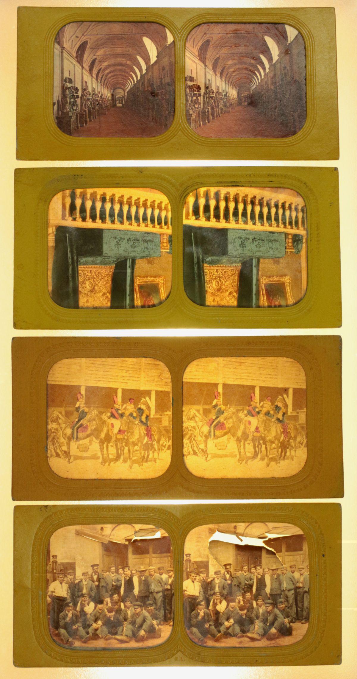 TWENTY-FIVE HAND TINTED FRENCH TISSUE STEREO VIEWS (1 of 20)