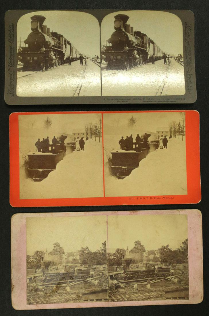 TWENTY-SEVEN REAL PHOTO RAILROAD SUBJECT STEREO VIEWS (1 of 18)