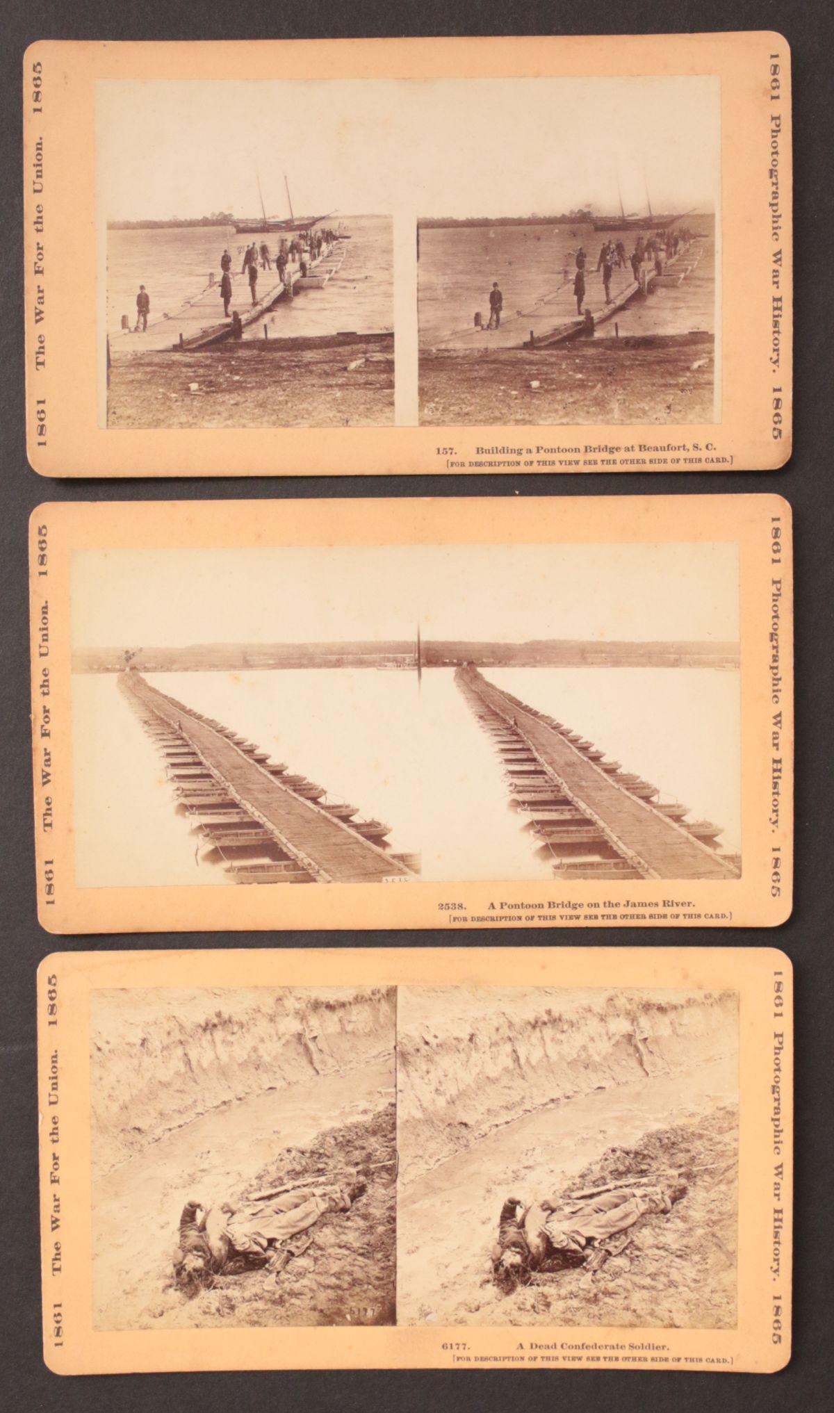 THREE REAL PHOTO AMERICAN CIVIL WAR STEREO VIEWS (1 of 4)