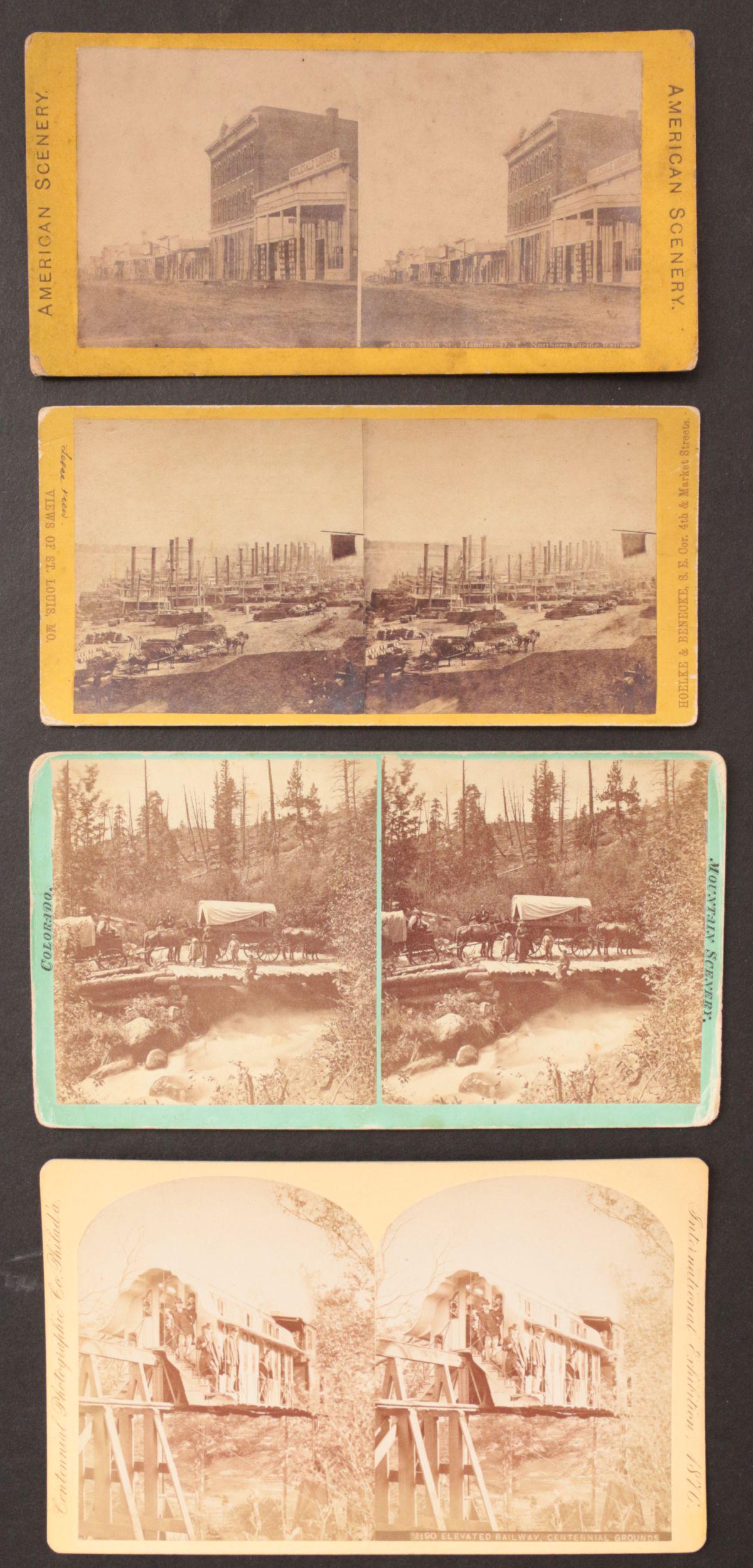 INTERESTING AMERICAN SCENE REAL PHOTO STEREO VIEWS: The collection of nine interesting albumen photograph image views. We happily provide seamless in-house packing and shipping services on nearly everything we sell. Until further notice, we cannot offe