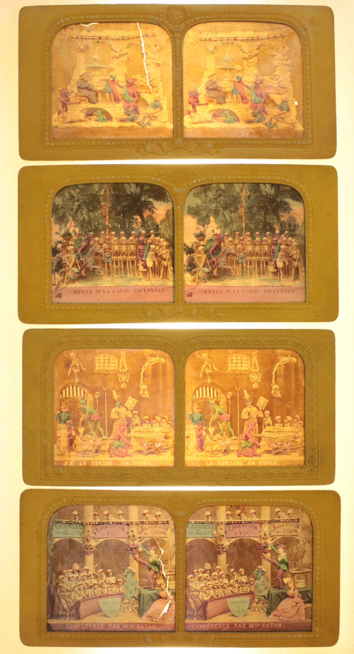 SEVEN HAND TINTED FRENCH TISSUE STEREO VIEWS (1 of 9)