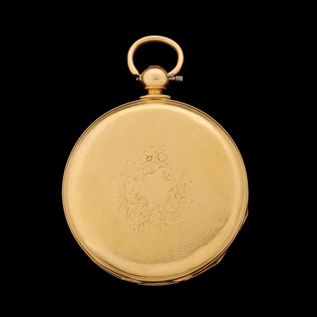 A 19C. KEY WIND WATCH SIGNED BEESLEY IN 18K GOLD CASE (1 of 11)