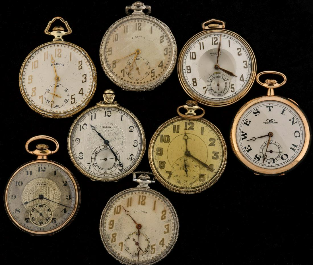 A COLLECTION OF EIGHT ANTIQUE POCKET WATCHES (1 of 11)