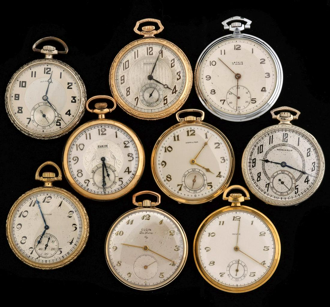 A COLLECTION OF NINE ANTIQUE POCKET WATCHES (1 of 13)