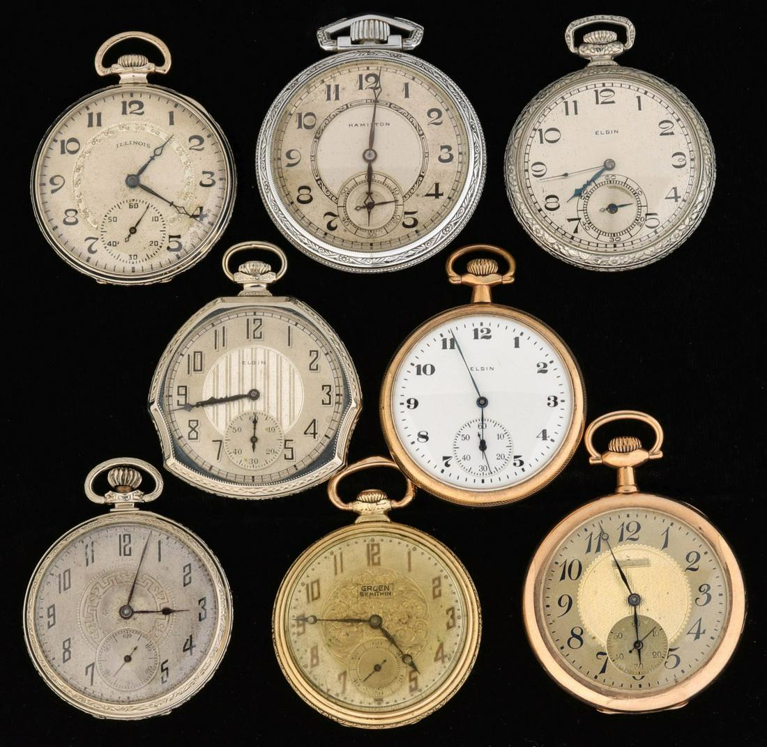 A COLLECTION OF EIGHT ANTIQUE POCKET WATCHES (1 of 14)