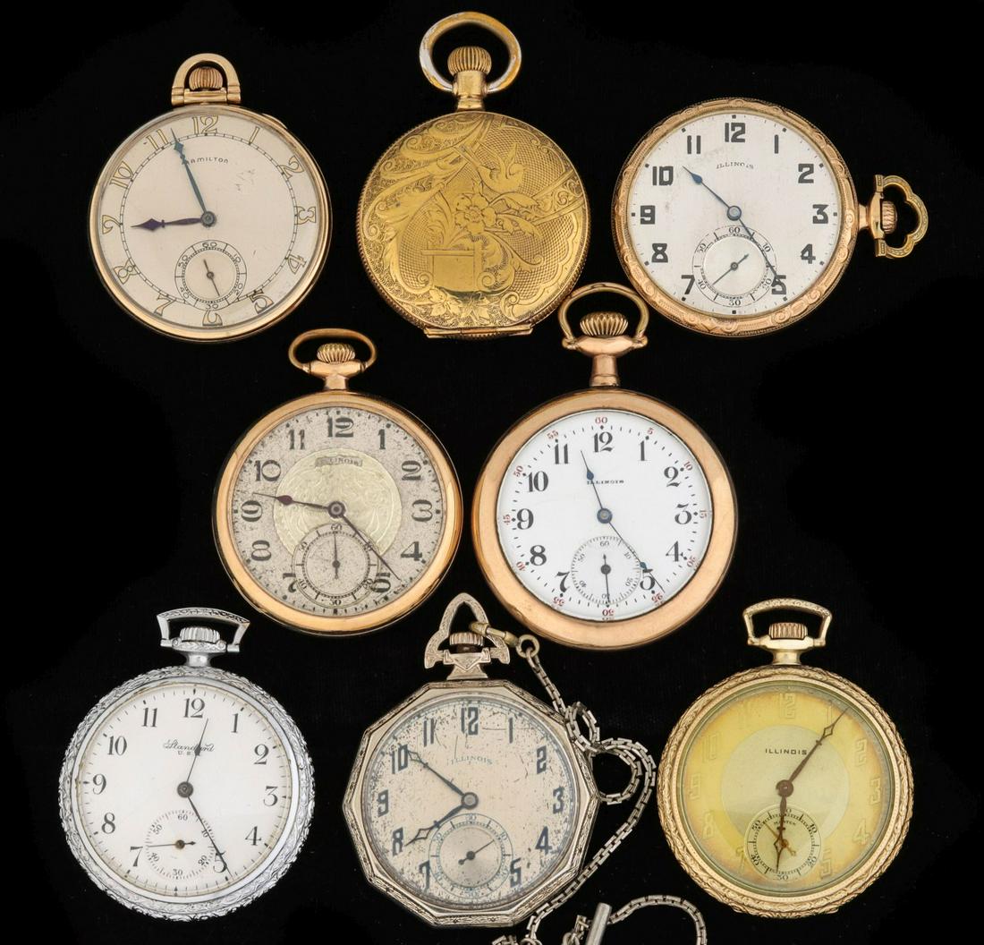 A COLLECTION OF EIGHT ANTIQUE POCKET WATCHES (1 of 12)