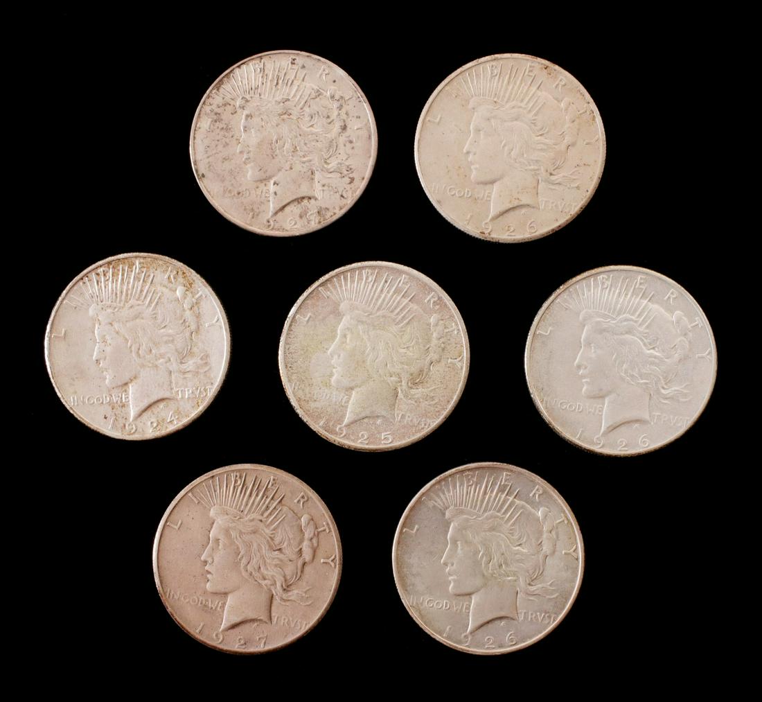 SEVEN PEACE SILVER DOLLARS (1 of 10)