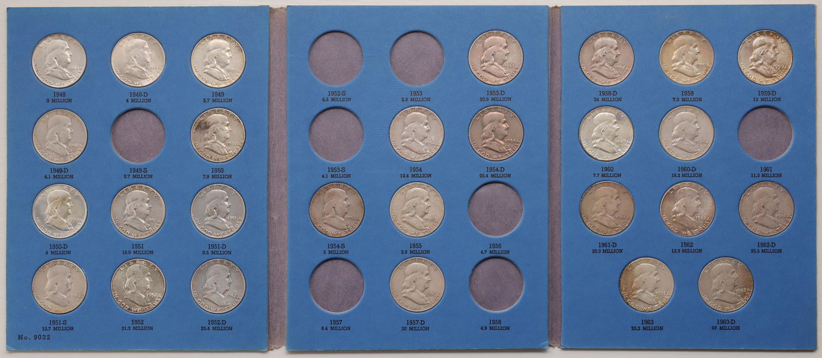 FRANKLIN HALF DOLLARS, $13.50 FACE VALUE (1 of 16)