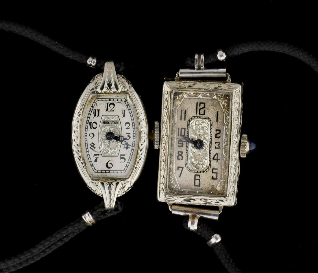 LADIES ART DECO WRIST WATCHES IN SOLID GOLD (1 of 5)