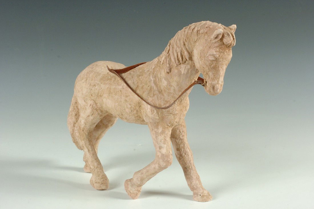 PAULINA EVERITT (1905 - 1996 MISSOURI) TERRA COTTA SCUL: An unsigned figure of a horse by Paulina Everitt, acquired directly from the artist's estate, measures 10.5 x 11 x 3.5 inches.