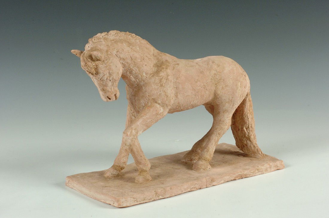 PAULINA EVERITT (1905 - 1996 MISSOURI) TERRA COTTA SCUL: Paulina Everitt sculpture signed with monogram on the base, acquired directly from the artist's estate, measures 9.5 x 12 x 6 inches.