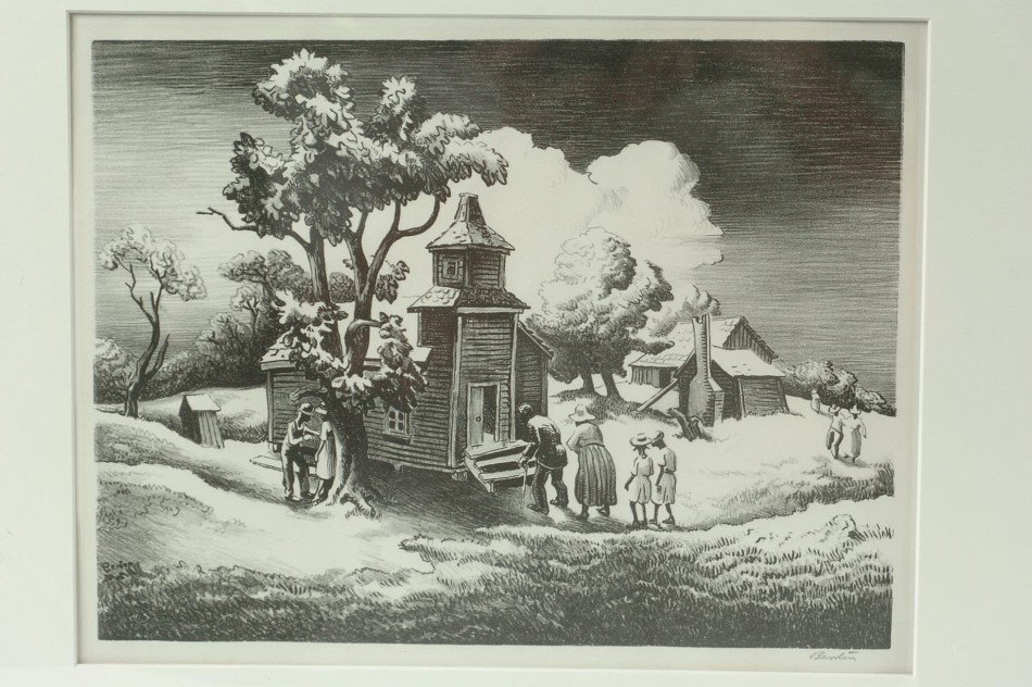 THOMAS HART BENTON PENCIL SIGNED LITHOGRAPH 'SUNDAY MOR: Thomas Hart Benton (1889-1975). Titled 'Sunday Morning,' signed lower right. 9-5/8 x 12-3/8 inch image field, . Fath 26.