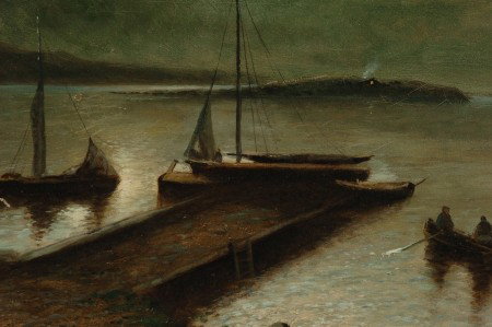 A LATE 19TH C EUROPEAN OIL SIGNED J. HALPERN: Signed J. Halpern lower left, 39.5 x 29 inches, with 48 x 38 inch overall frame size.