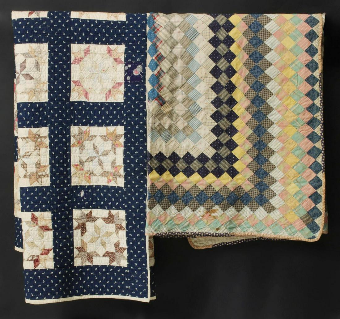 'TRIP AROUND THE WORLD' AND ANOTHER ANTIQUE QUILT (1 of 12)