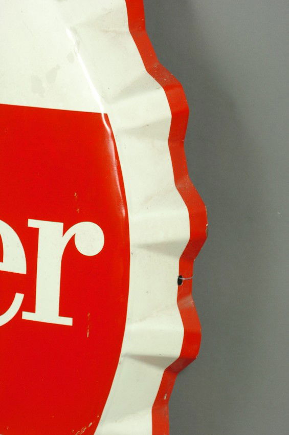 A GREAT 38 INCH DR PEPPER BOTTLE CAP SIGN Lot 27