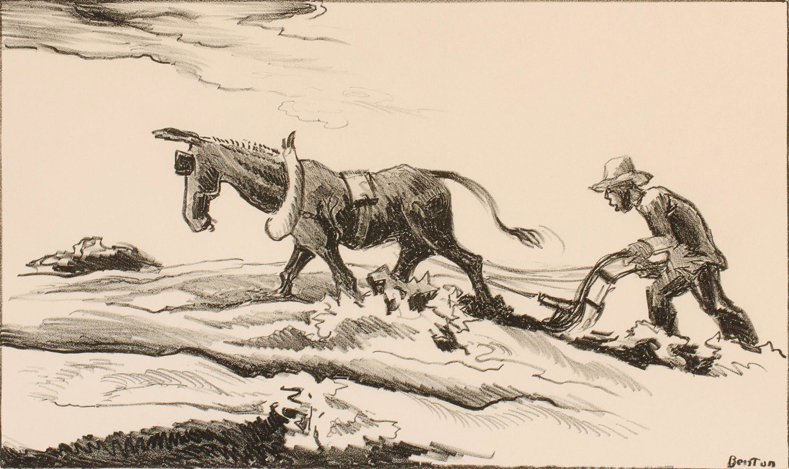 THOMAS HART BENTON (1889-1975) PENCIL SIGNED LITHO (1 of 10)