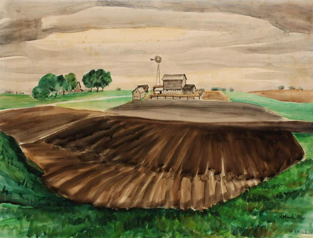 NORMAN MacLEISH (1890-1975) WPA ARTIST WATERCOLOR (1 of 11)