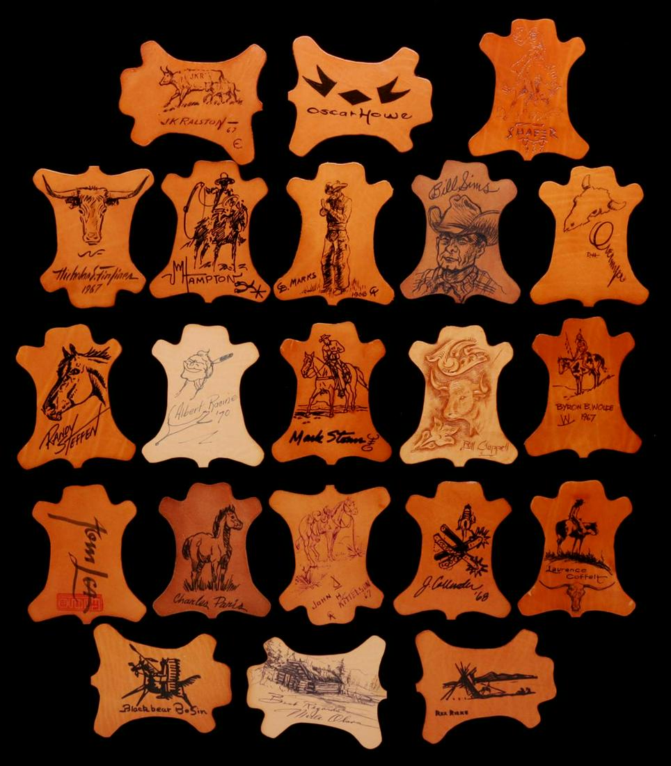 COWBOY ARTIST ILLUSTRATED AUTOGRAPH CALLING CARDS (1 of 12)