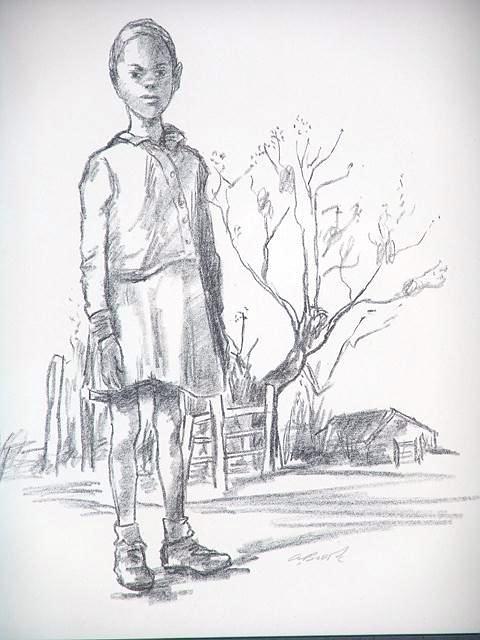 PENCIL SIGNED LITHOGRAPH BY AARON BOHROD (1907-199: Portrait of an African-American child, archivally framed and matted, very good condition, signed lower right. Image size is 12 x 10.5 inches. Overall size is 20.5 x 19 inches.