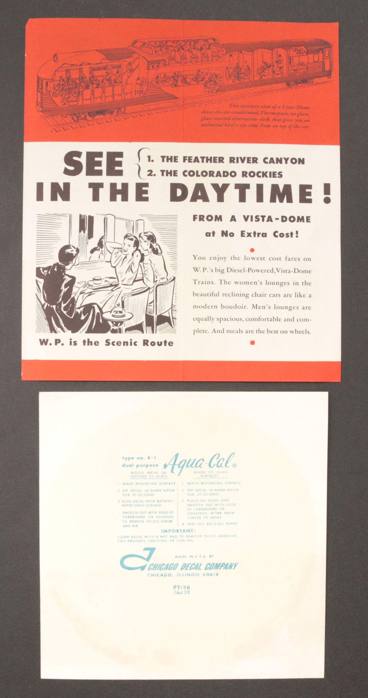 COLLECTION OF CALIFORNIA ZEPHYR MENUS & BROCHURES: There are additional pieces in this lot not pictured here. Please visit