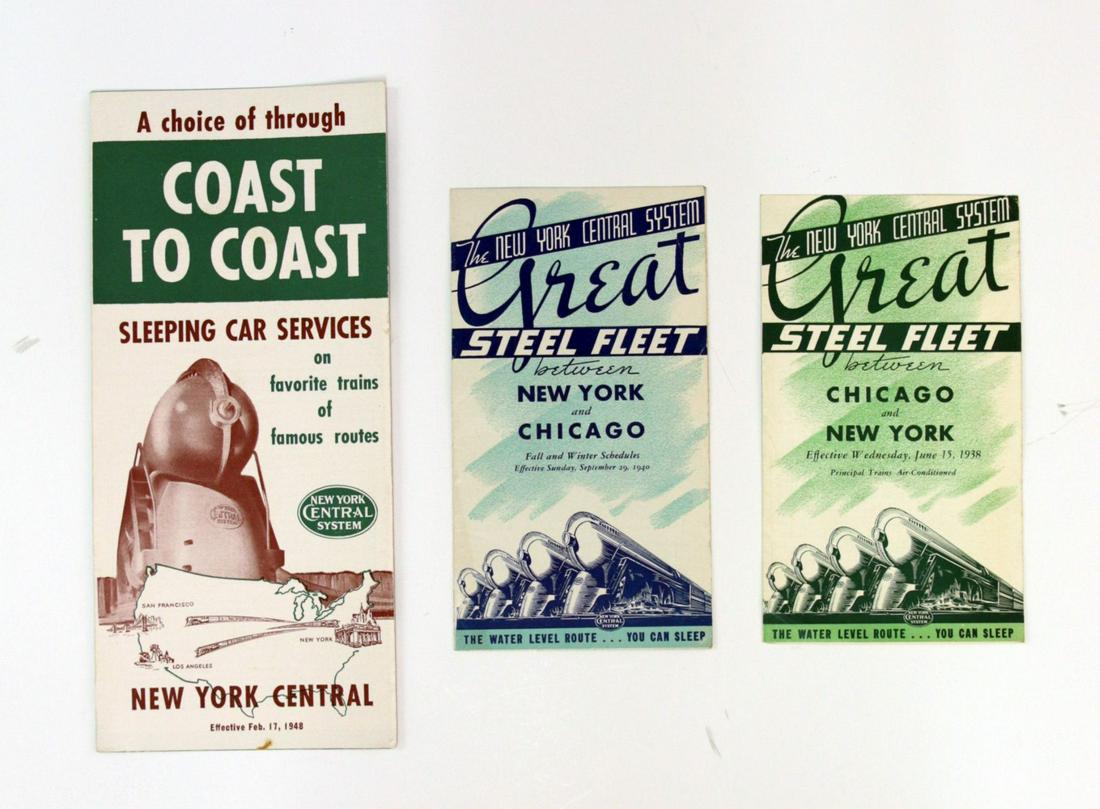 VINTAGE NYC RAILROAD MENUS, TIME TABLES, ETC. (1 of 13)