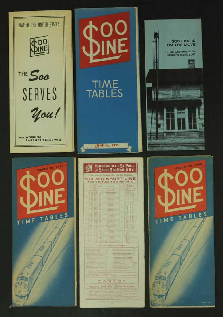 A COLLECTION OF SOO LINE RAILROAD TIMETABLES (50) (1 of 14)