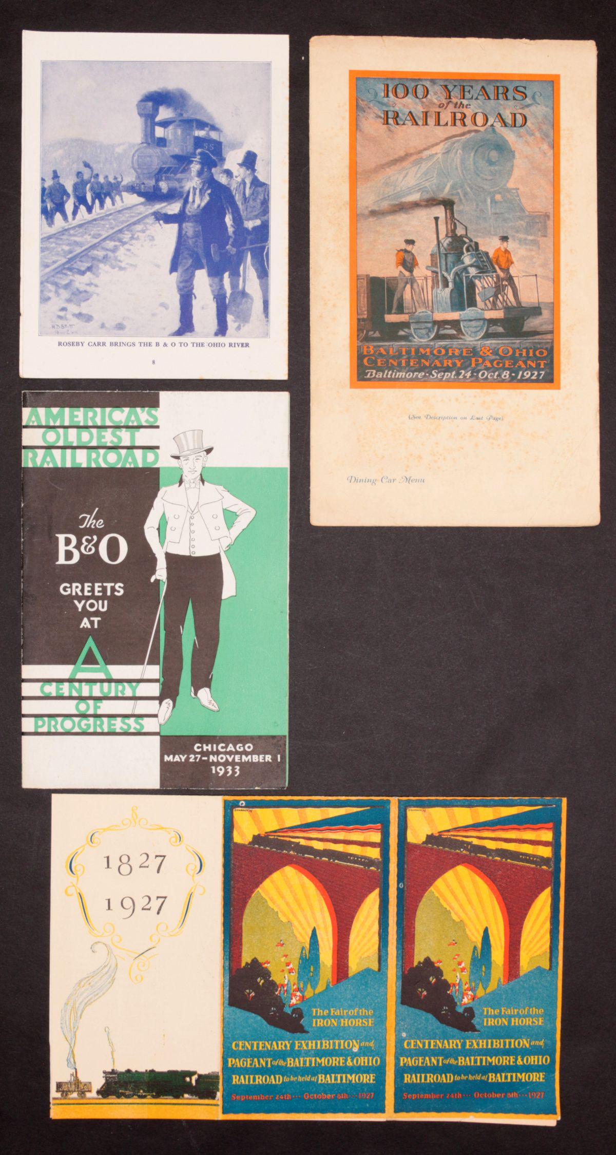 A 1927 B&O RR FELT PENNANT W/EPHEMERA OF ALL TYPES (1 of 20)