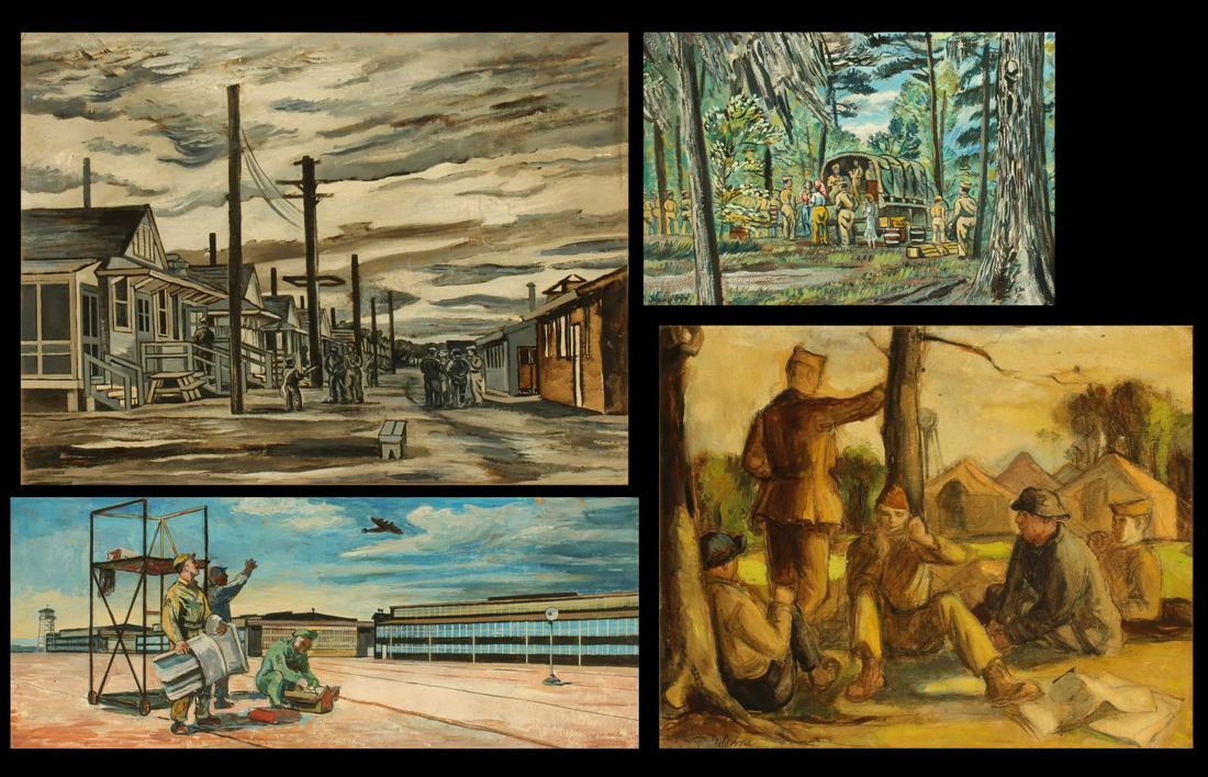 FOUR ORIGINAL WORKS DEPICTING WWII GENRE (1 of 18)