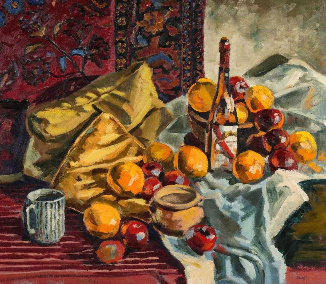 CHARLES STEGNER (20/21ST C.) OIL ON CANVAS: Charles Stegner (20/21st Centuries) 1967 The oil on canvas is signed lower right and dated 67. Charles Stegner attended the Kansas City Art Institute and was an art instructor. Sight size measures 29.