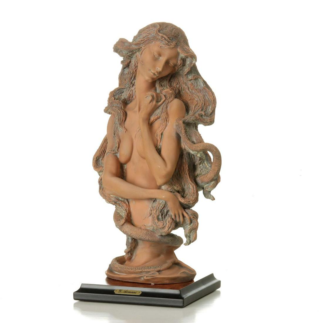 GIUSEPPE ARMANI 'BUST OF EVE' FIGURE WITH BOX: The limited edition figure is signed near the base, numbered edition 859/1000 and dated 1989, with original box and certificate. Measures 13 inches.