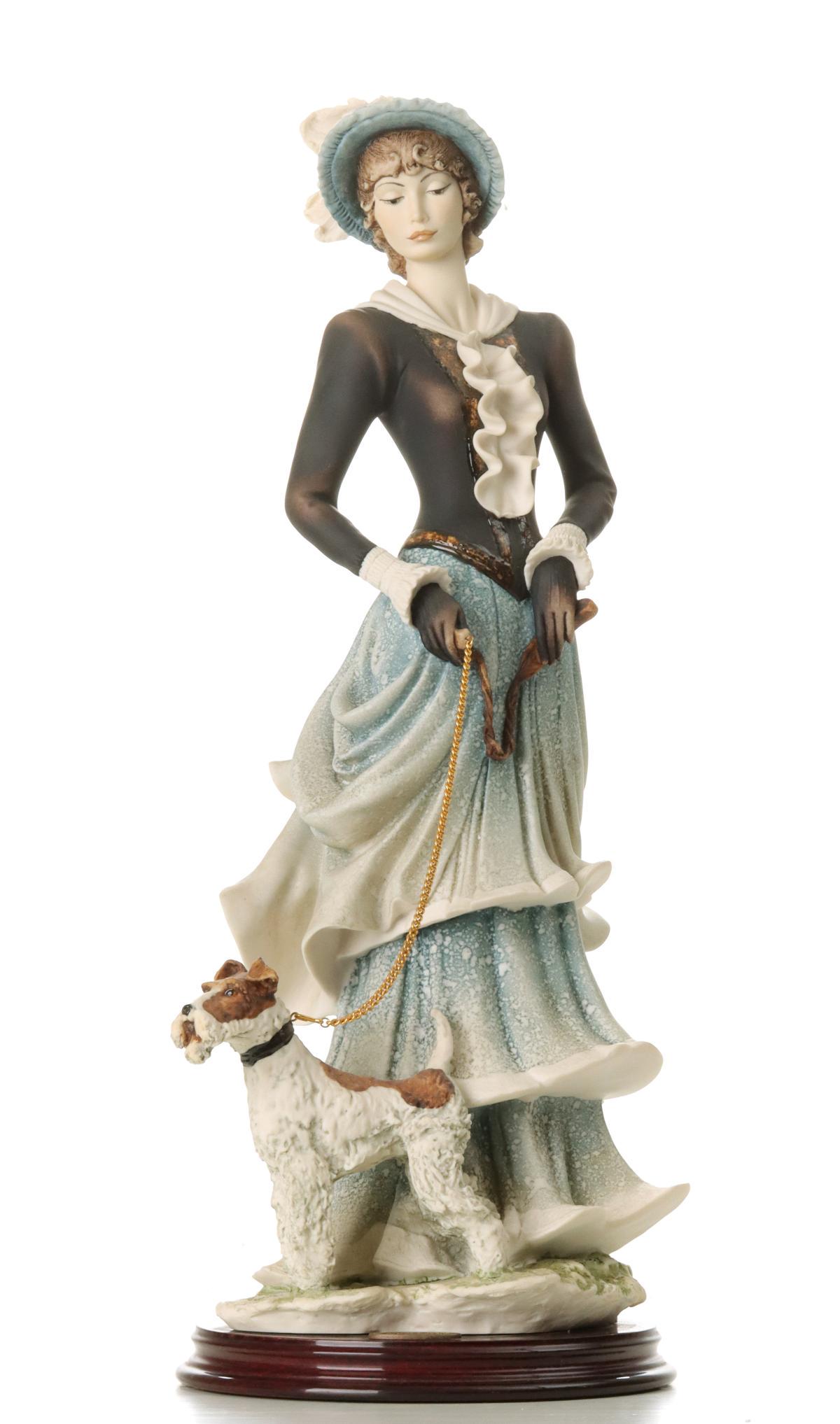 GIUSEPPE ARMANI 'PROMENADE' FIGURE WITH BOX: The limited edition figure is signed near the base, numbered edition 894/3000 and dated 1993, with original box. Measures 18.5 inches.