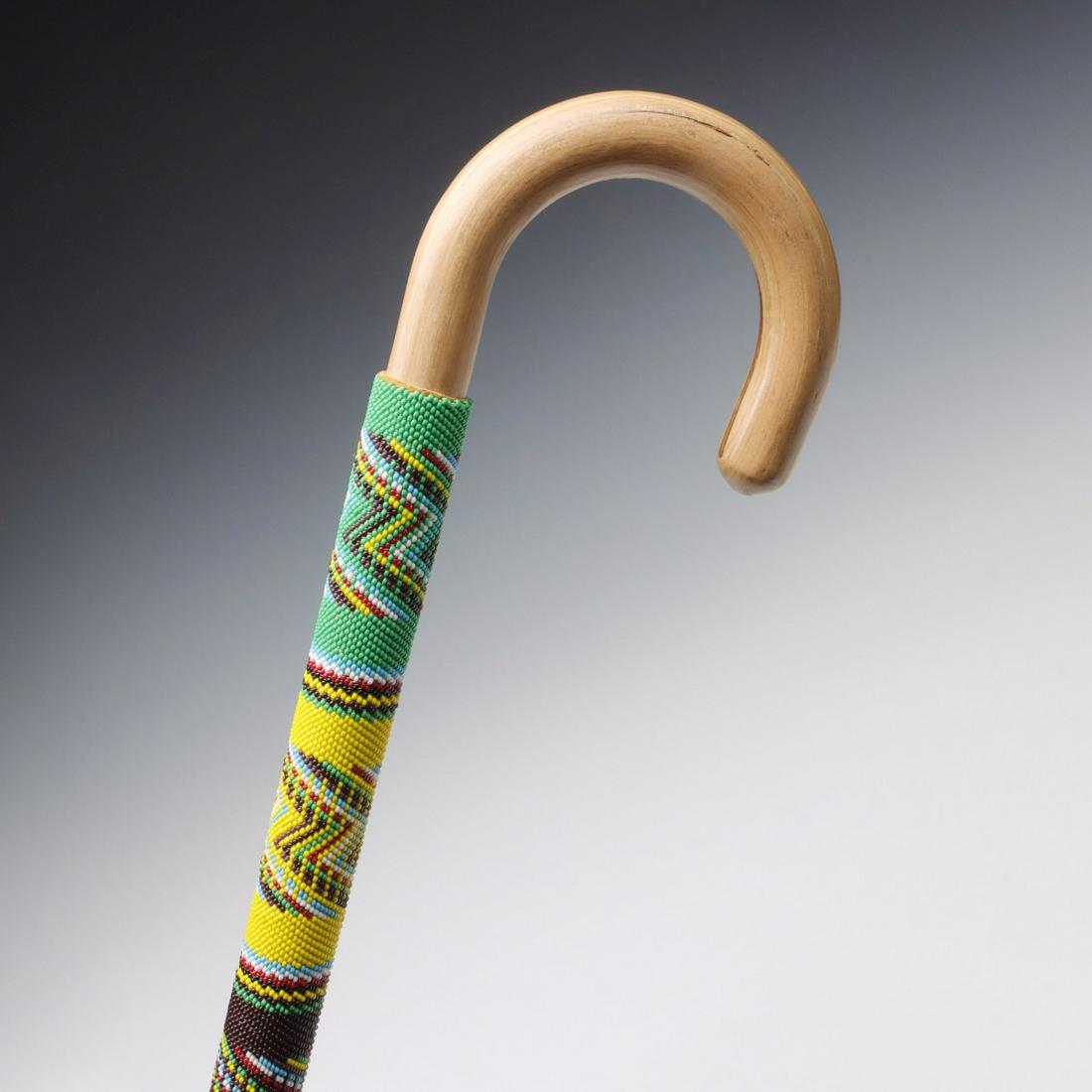 A BEADED CANE ATTRIBUTED AS NATIVE AMERICAN (1 of 14)