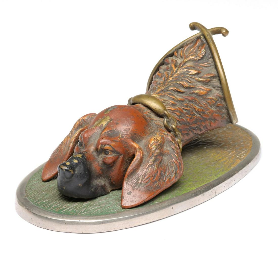 A NICE LARGE COLD PAINTED BIRD DOG LETTER CLIP (1 of 13)