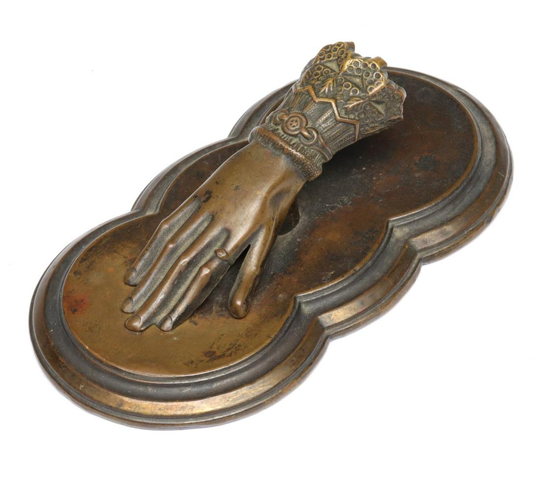 BRASS VICTORIAN LADY'S HAND LETTER CLIP 1880-1910 (1 of 12)